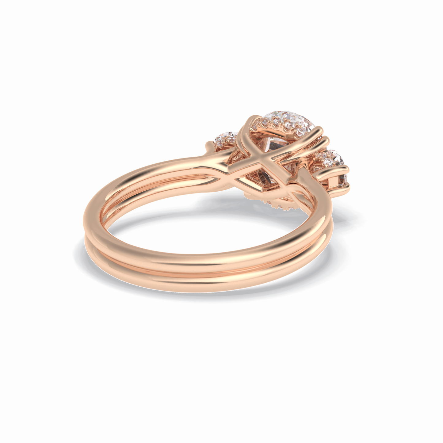 Round Three Stones Lab Grown Diamond Engagement Ring