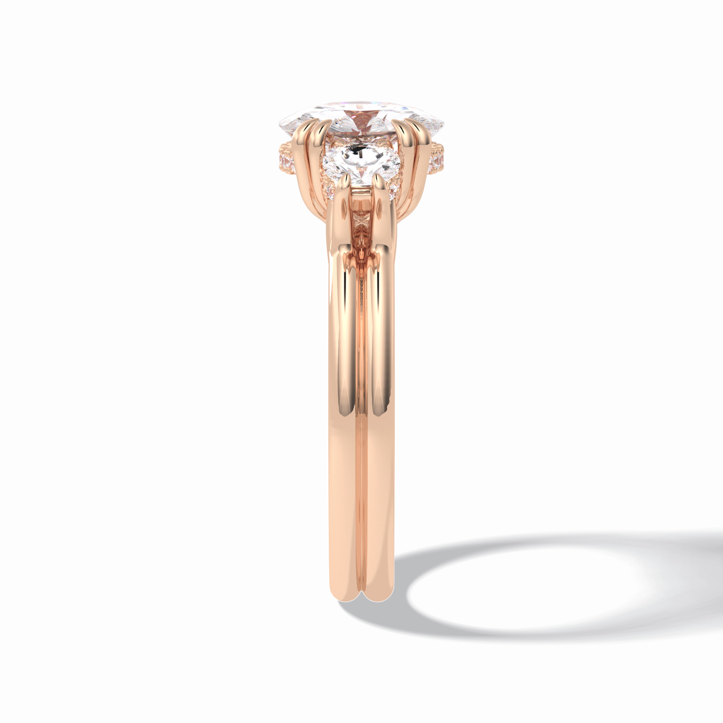 Round Three Stones Lab Grown Diamond Engagement Ring