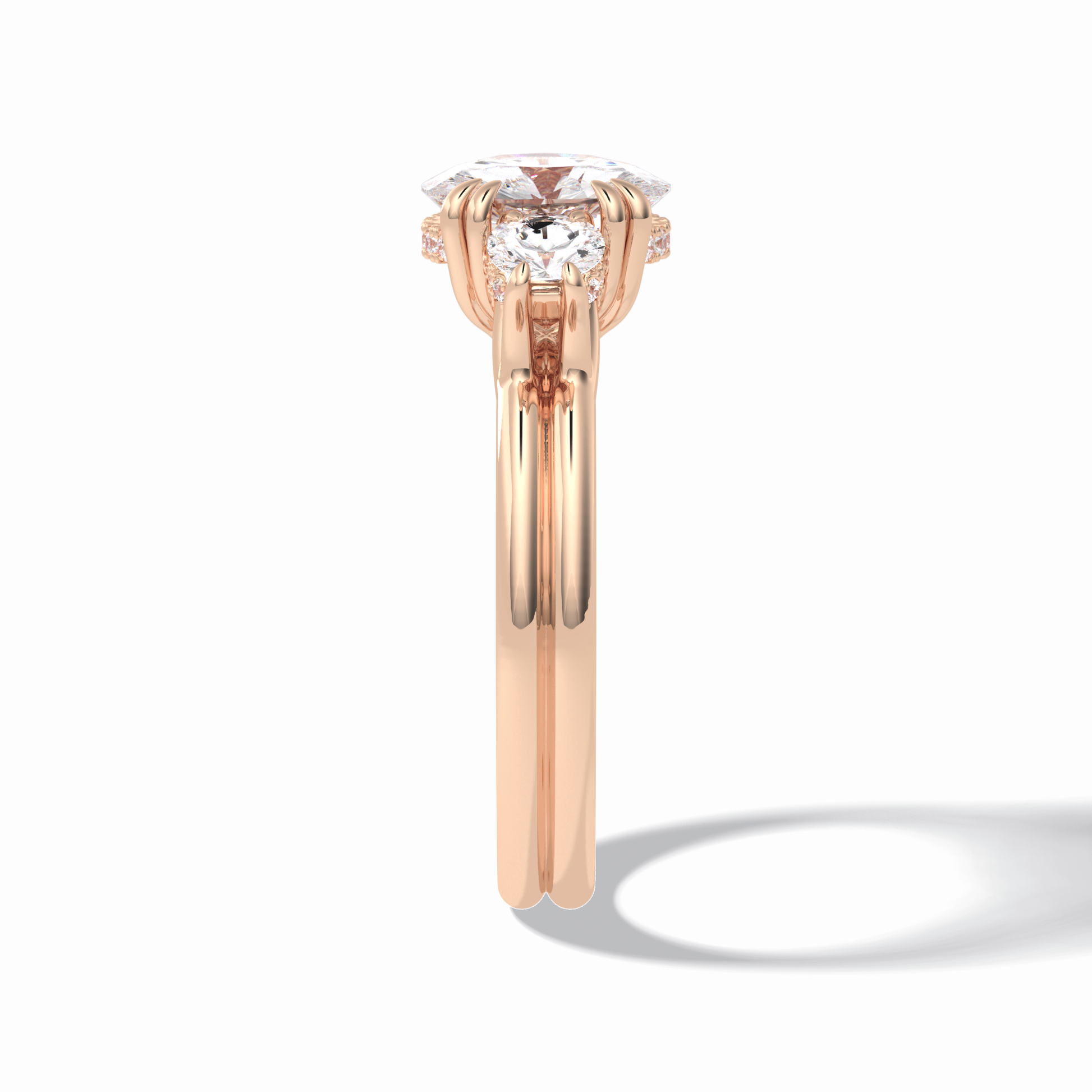 Round Three Stones Lab Grown Diamond Engagement Ring