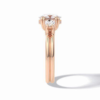Round Three Stones Lab Grown Diamond Engagement Ring