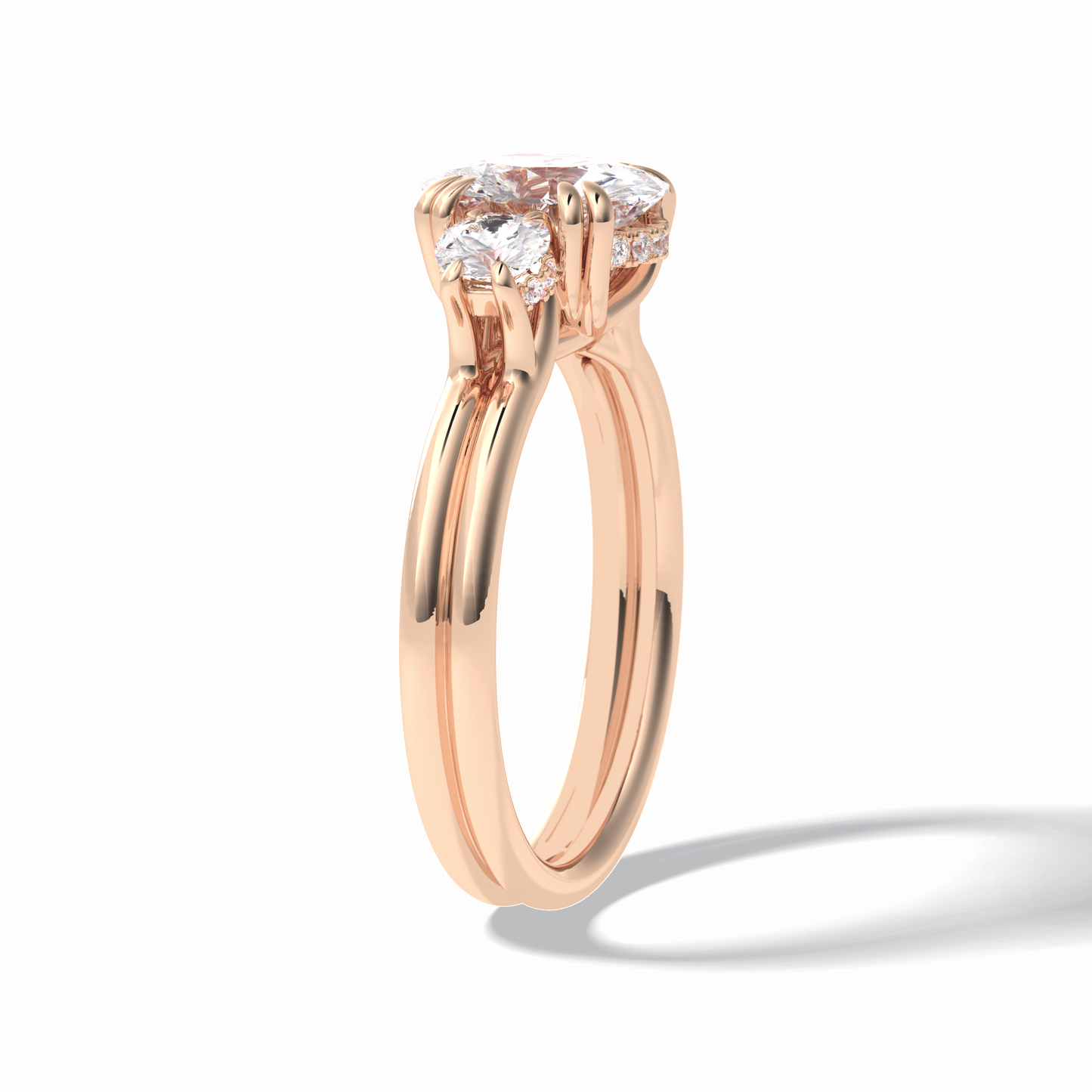 Round Three Stones Lab Grown Diamond Engagement Ring