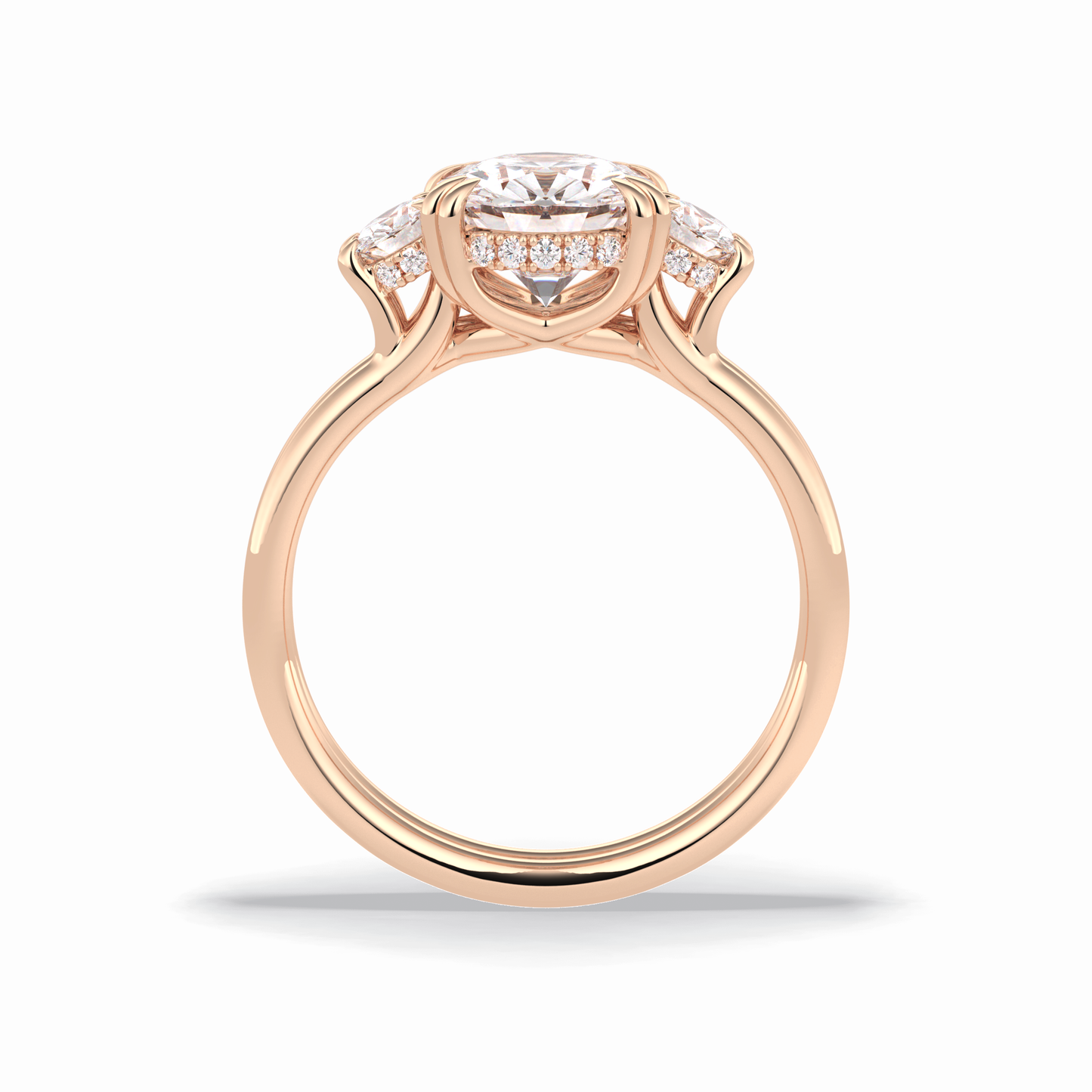 Round Three Stones Lab Grown Diamond Engagement Ring