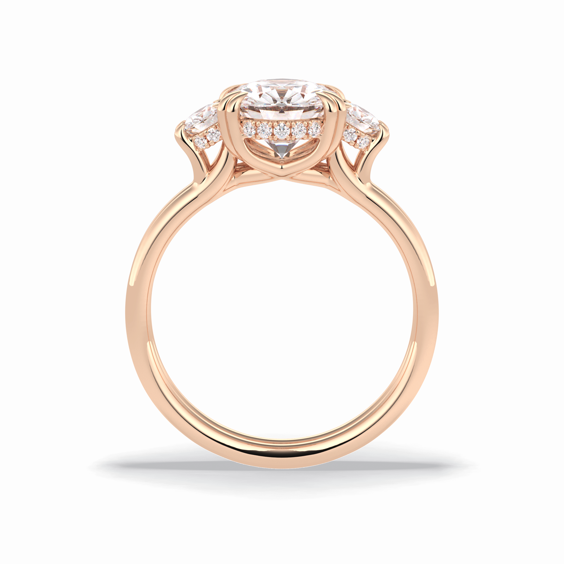 Round Three Stones Lab Grown Diamond Engagement Ring