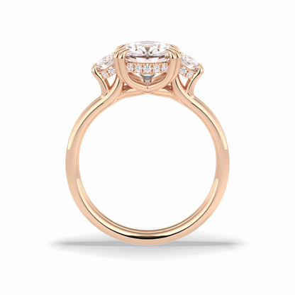 Round Three Stones Lab Grown Diamond Engagement Ring