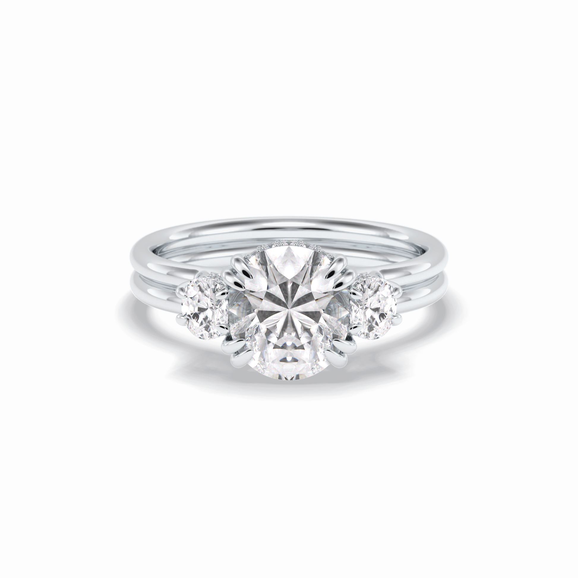 Round Three Stones Lab Grown Diamond Engagement Ring