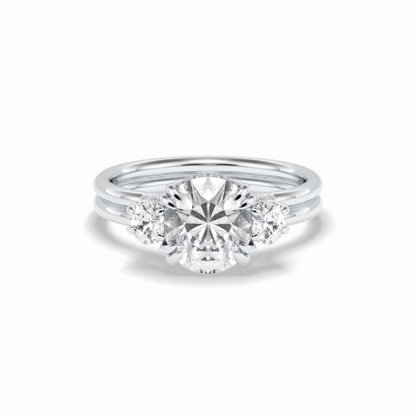 Round Three Stones Lab Grown Diamond Engagement Ring