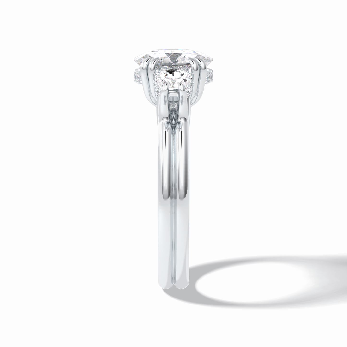 Round Three Stones Lab Grown Diamond Engagement Ring