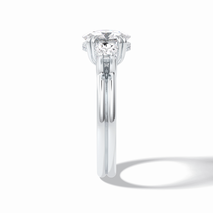 Round Three Stones Lab Grown Diamond Engagement Ring