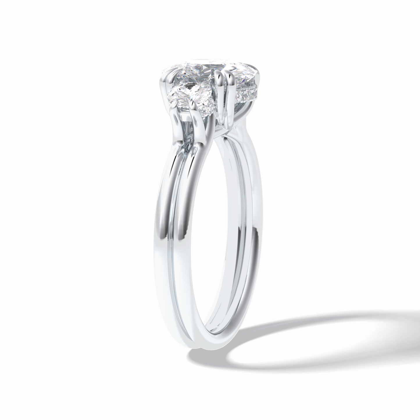 Round Three Stones Lab Grown Diamond Engagement Ring