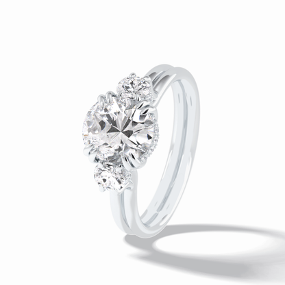 Round Three Stones Lab Grown Diamond Engagement Ring