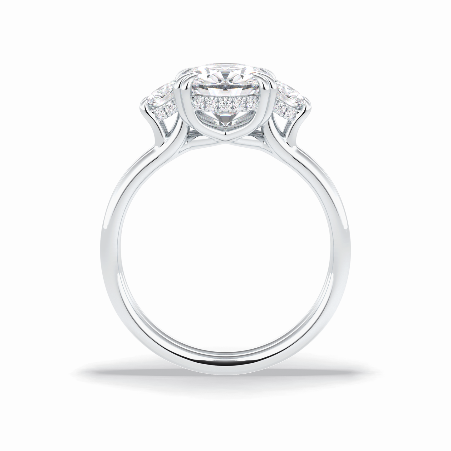 Round Three Stones Lab Grown Diamond Engagement Ring