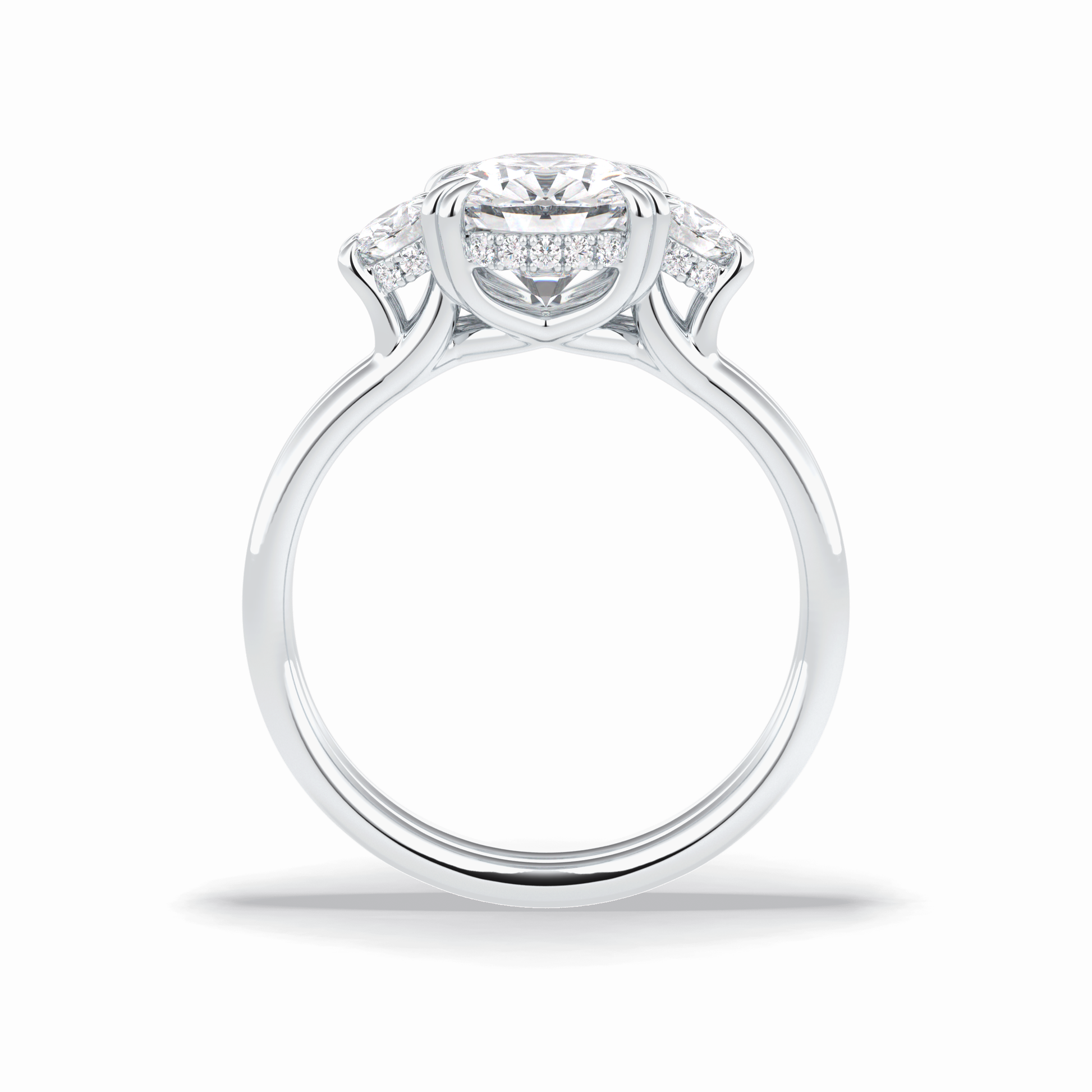 Round Three Stones Lab Grown Diamond Engagement Ring