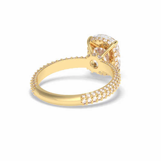 Cushion Hidden Halo & PaveLab Grown Diamond Engagement Ring