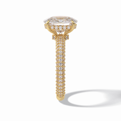 Cushion Hidden Halo & PaveLab Grown Diamond Engagement Ring