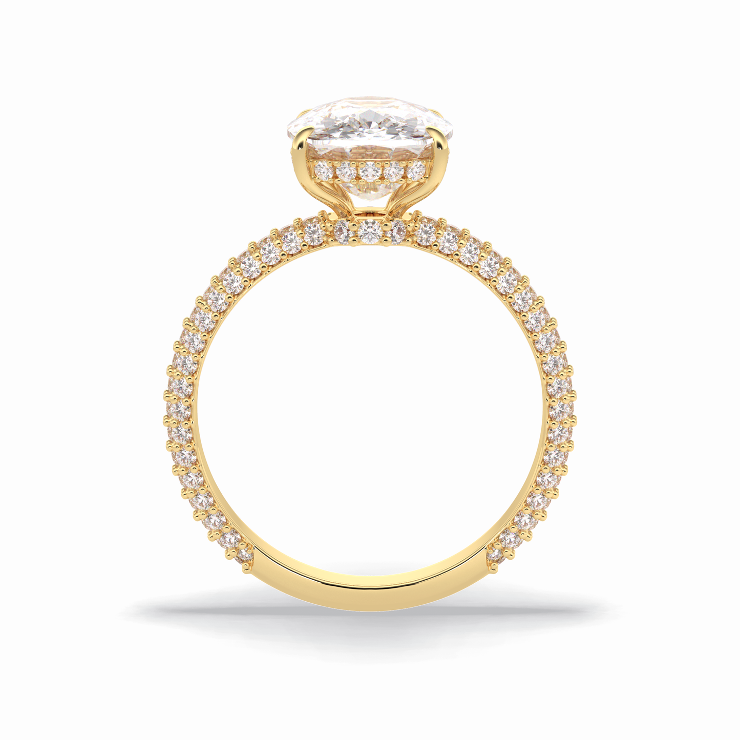 Cushion Hidden Halo & PaveLab Grown Diamond Engagement Ring