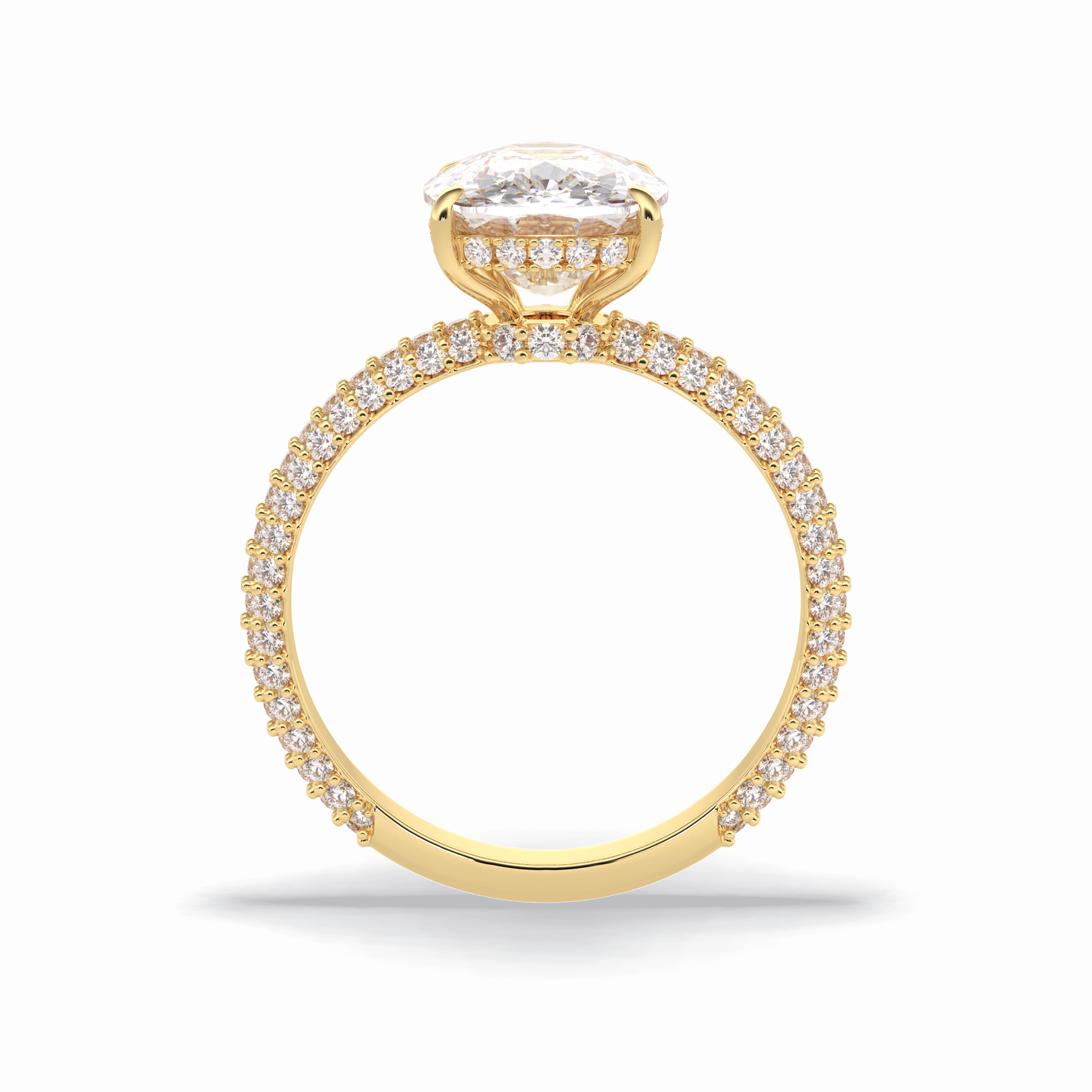 Cushion Hidden Halo & PaveLab Grown Diamond Engagement Ring