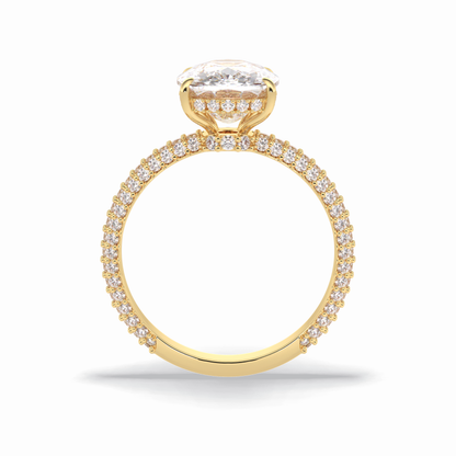 Cushion Hidden Halo & PaveLab Grown Diamond Engagement Ring