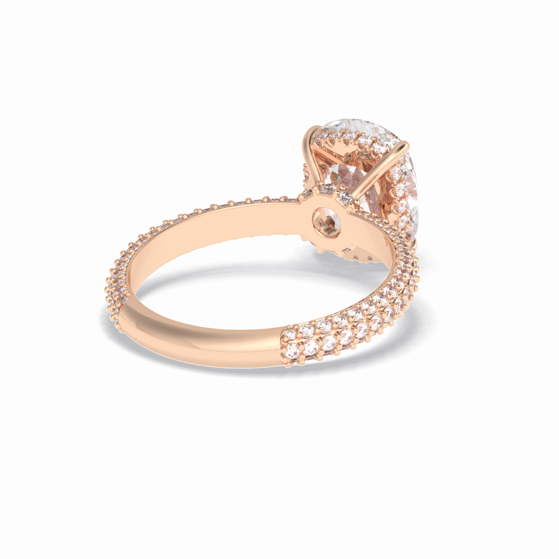 Cushion Hidden Halo & PaveLab Grown Diamond Engagement Ring