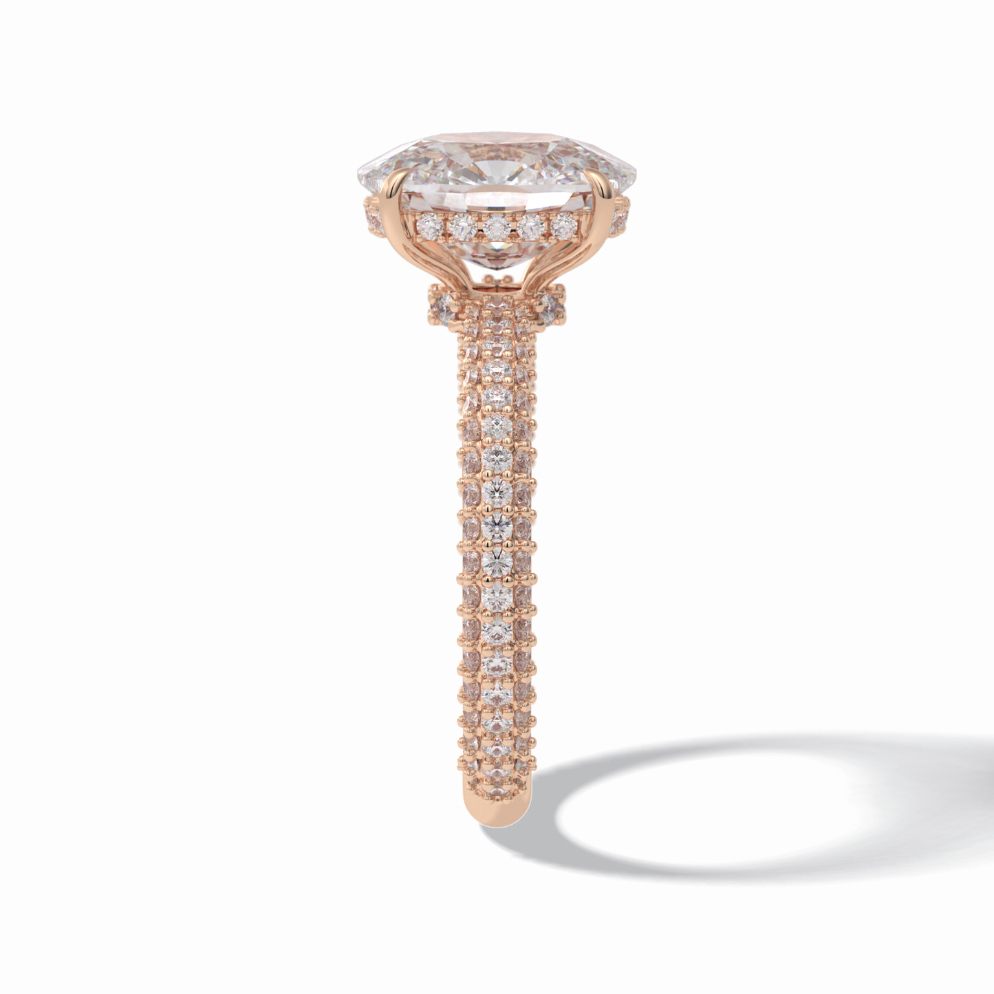 Cushion Hidden Halo & PaveLab Grown Diamond Engagement Ring