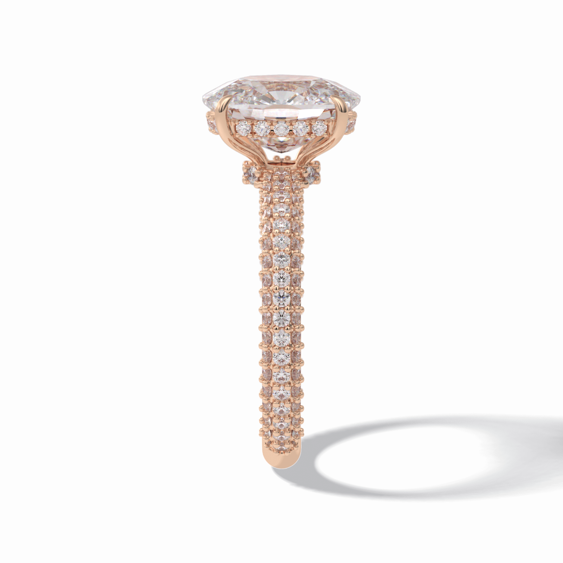 Cushion Hidden Halo & PaveLab Grown Diamond Engagement Ring