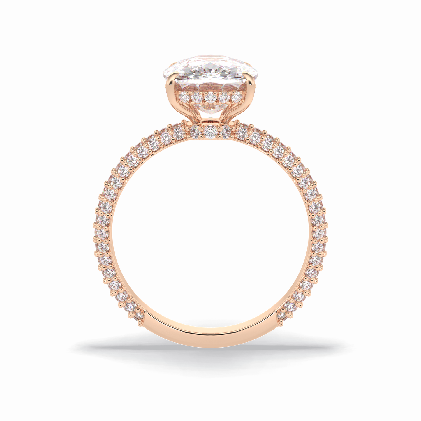 Cushion Hidden Halo & PaveLab Grown Diamond Engagement Ring