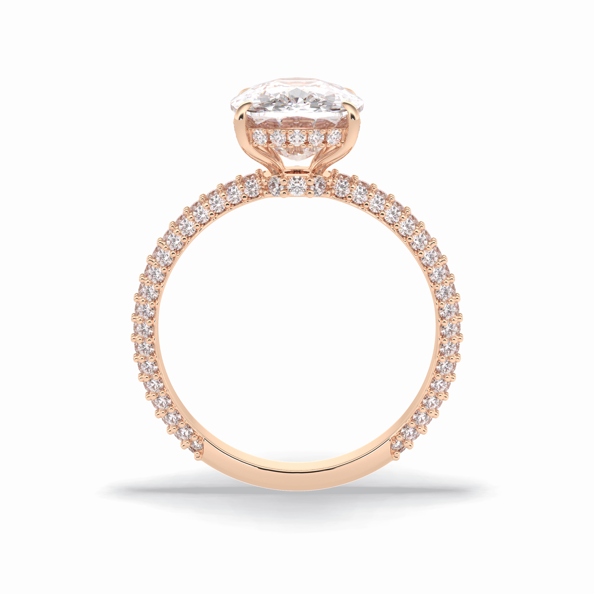 Cushion Hidden Halo & PaveLab Grown Diamond Engagement Ring