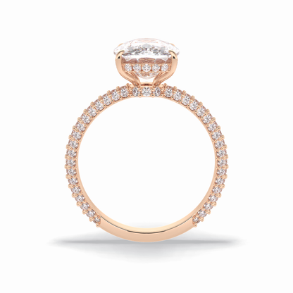 Cushion Hidden Halo & PaveLab Grown Diamond Engagement Ring