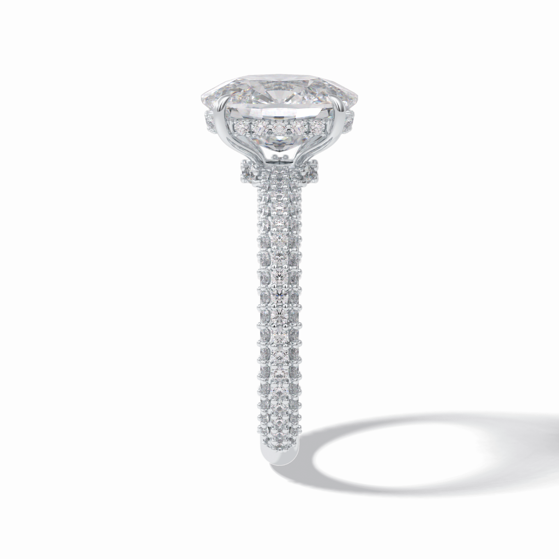 Cushion Hidden Halo & PaveLab Grown Diamond Engagement Ring