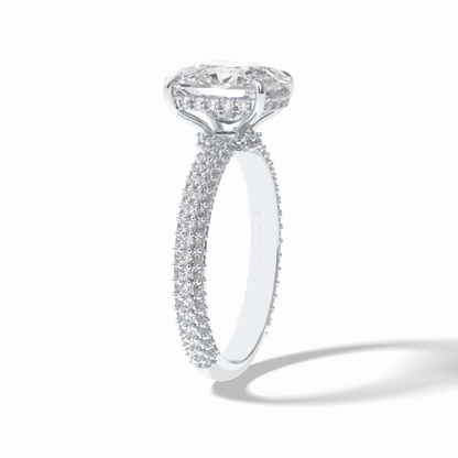 Cushion Hidden Halo & PaveLab Grown Diamond Engagement Ring