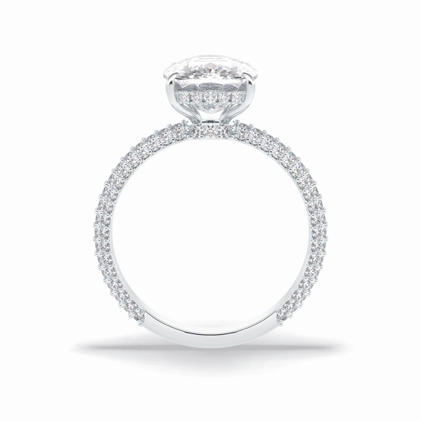 Cushion Hidden Halo & PaveLab Grown Diamond Engagement Ring