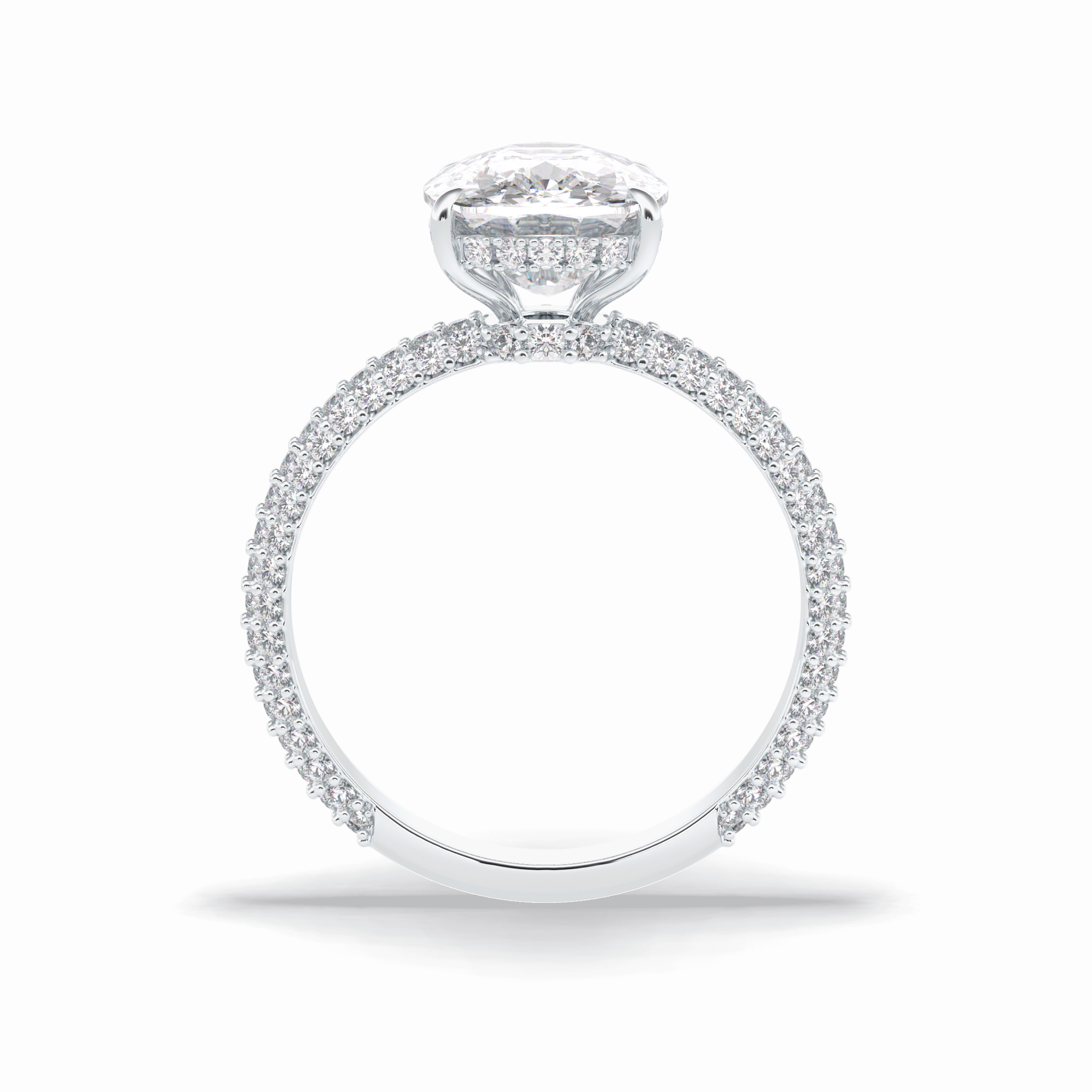 Cushion Hidden Halo & PaveLab Grown Diamond Engagement Ring