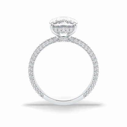 Cushion Hidden Halo & PaveLab Grown Diamond Engagement Ring