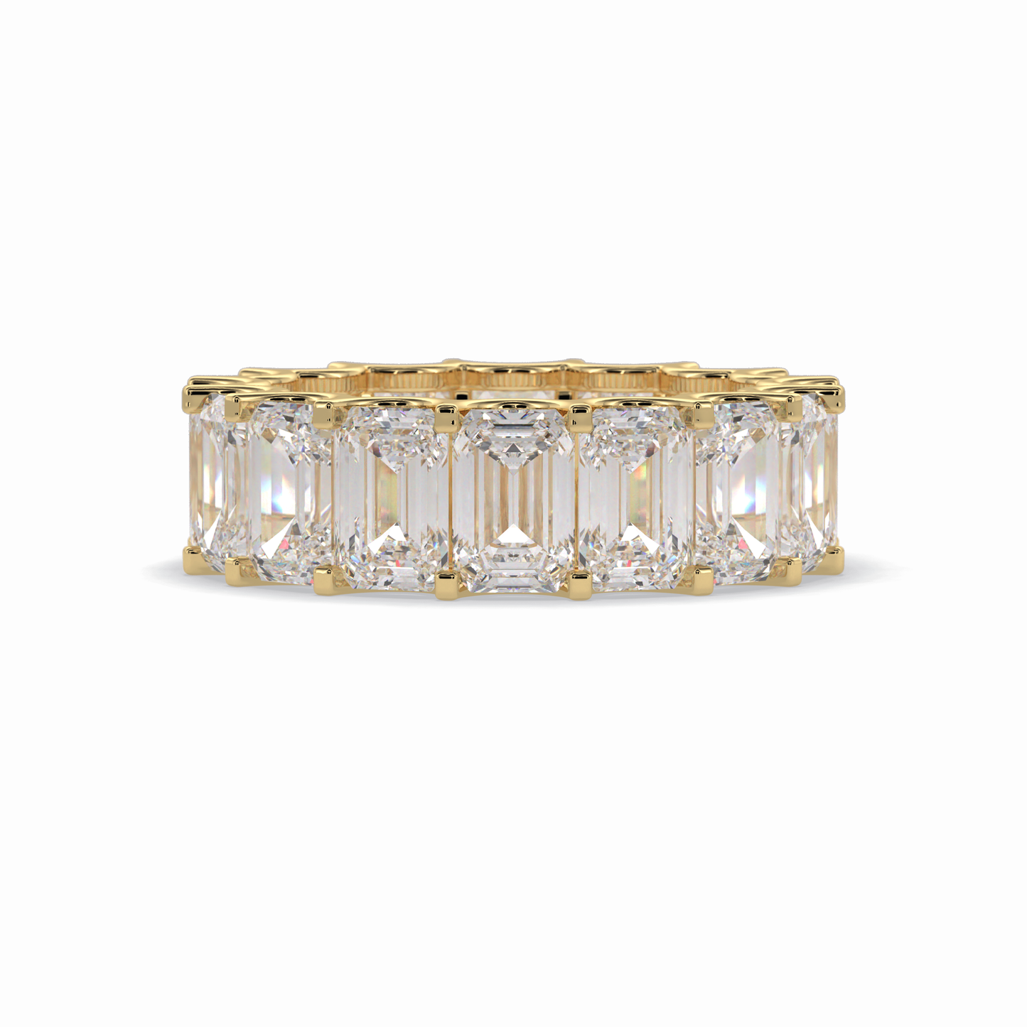 9.65 TCW Emerald Shape Full Eternity Wedding Band 8