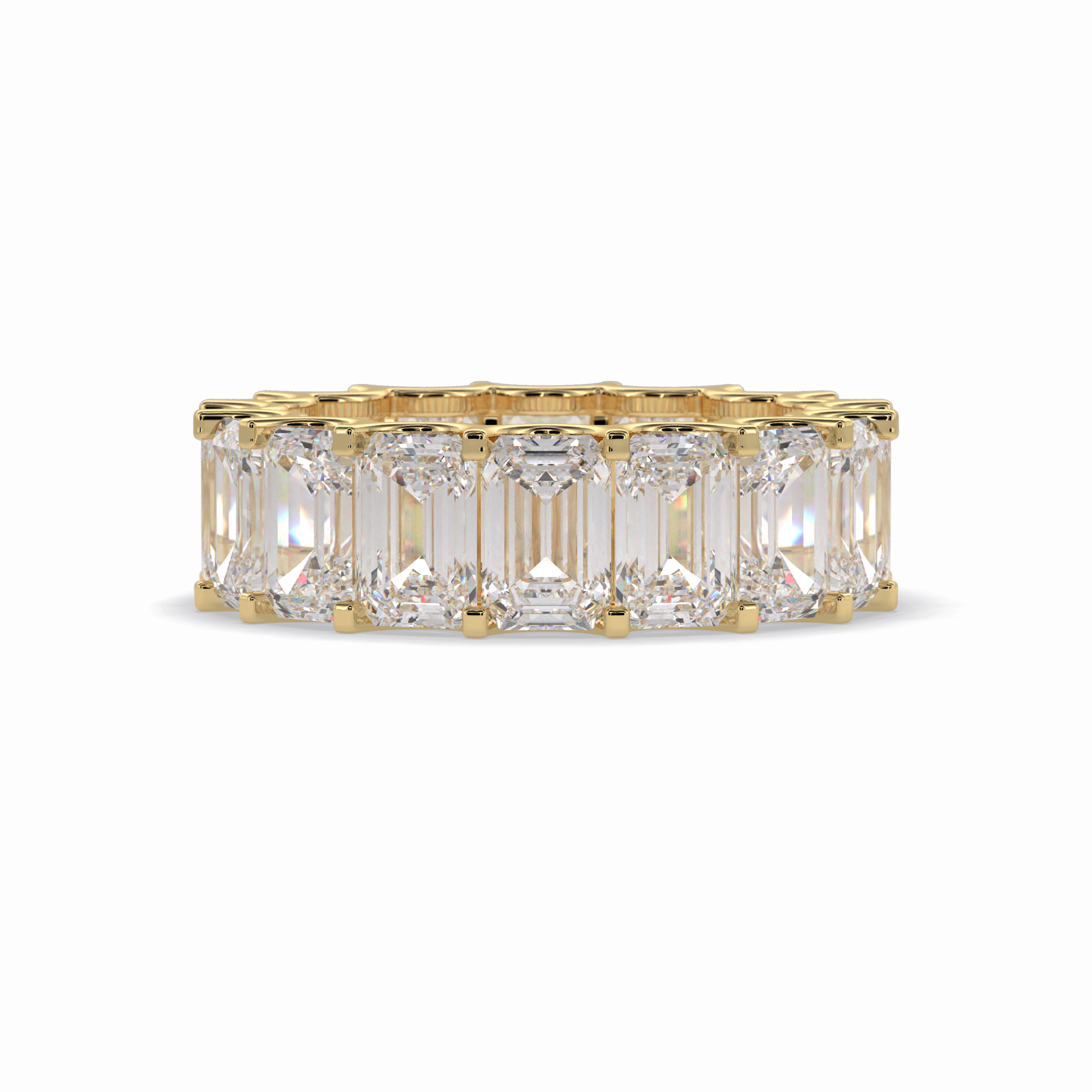 9.65 TCW Emerald Shape Full Eternity Wedding Band 8