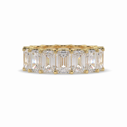 9.65 TCW Emerald Shape Full Eternity Wedding Band 8