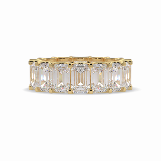 9.65 TCW Emerald Shape Full Eternity Wedding Band 8