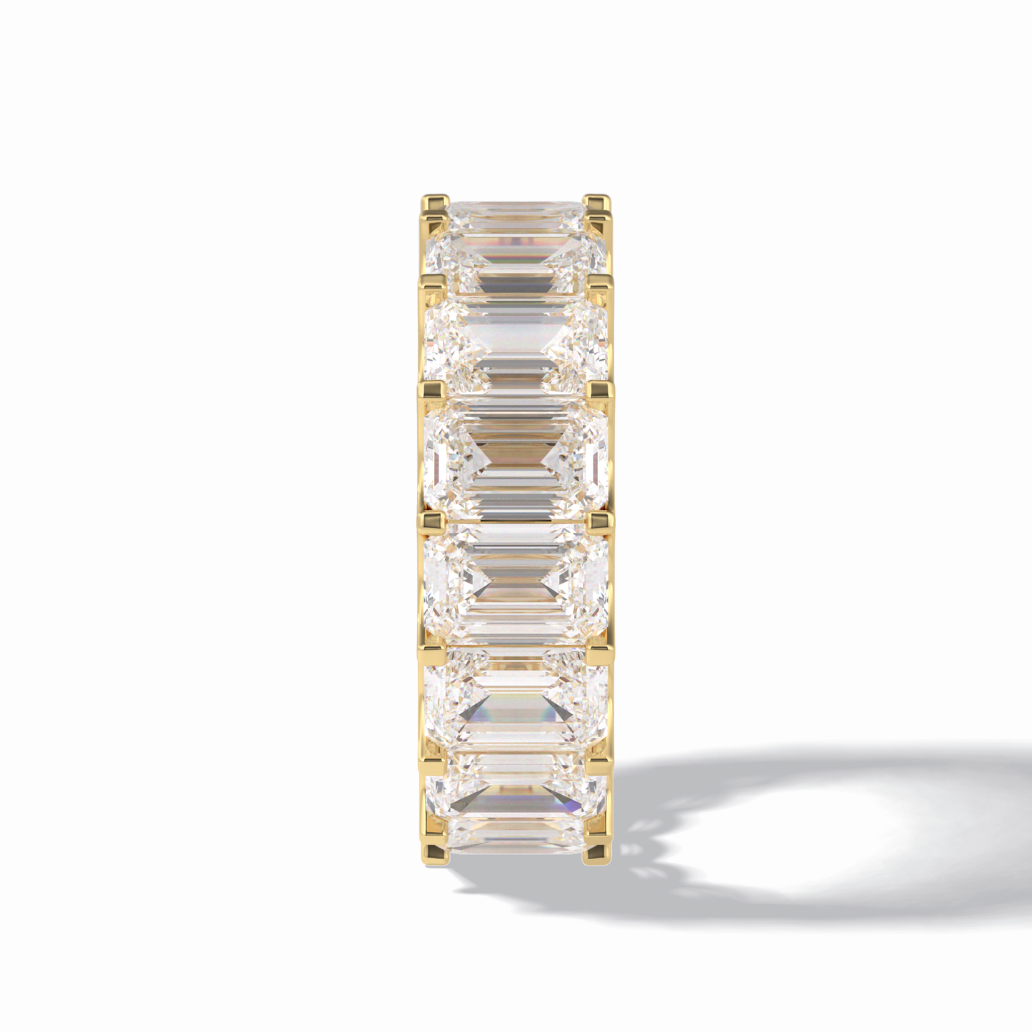 9.65 TCW Emerald Shape Full Eternity Wedding Band 11