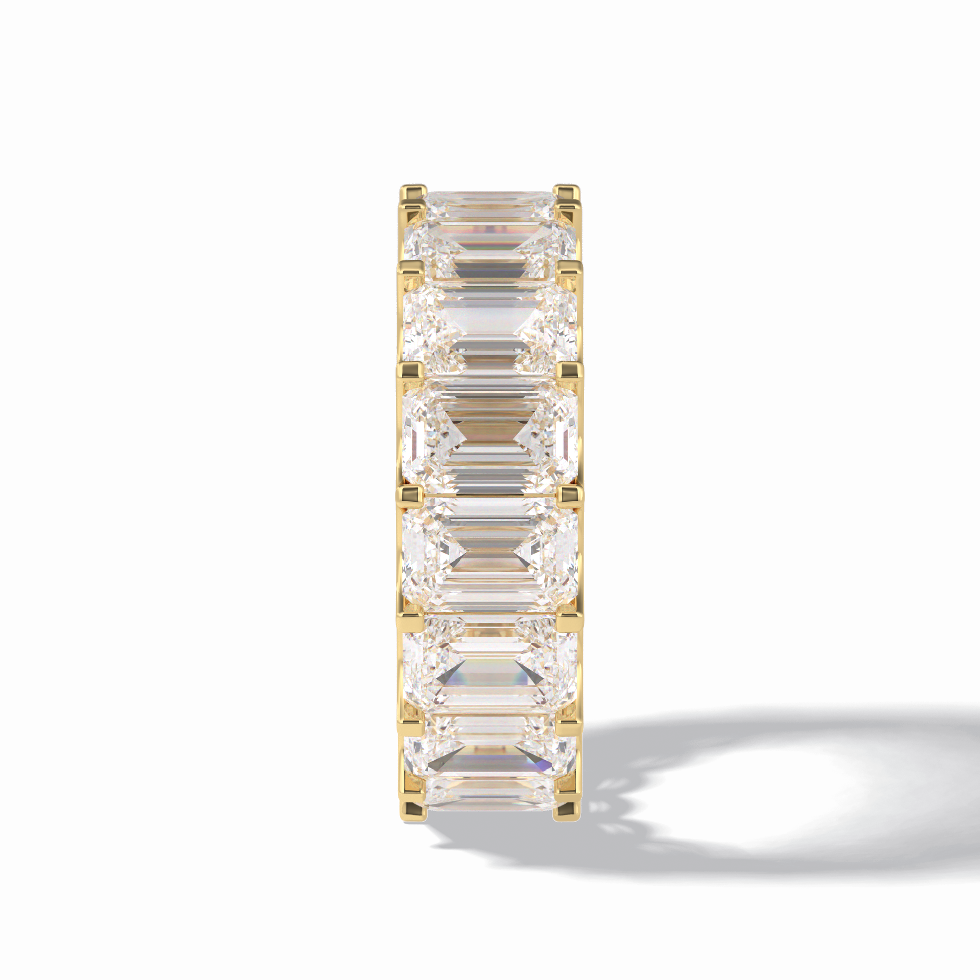 9.65 TCW Emerald Shape Full Eternity Wedding Band 11