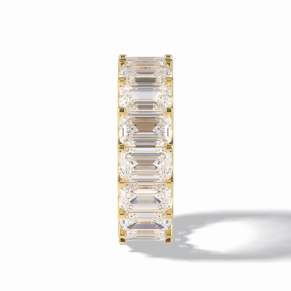 9.65 TCW Emerald Shape Full Eternity Wedding Band 11