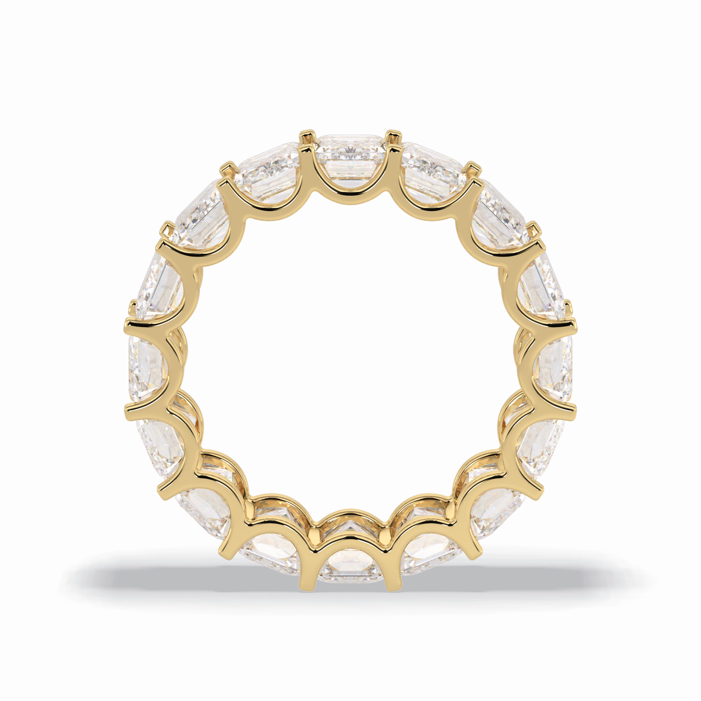 9.65 TCW Emerald Shape Full Eternity Wedding Band 14