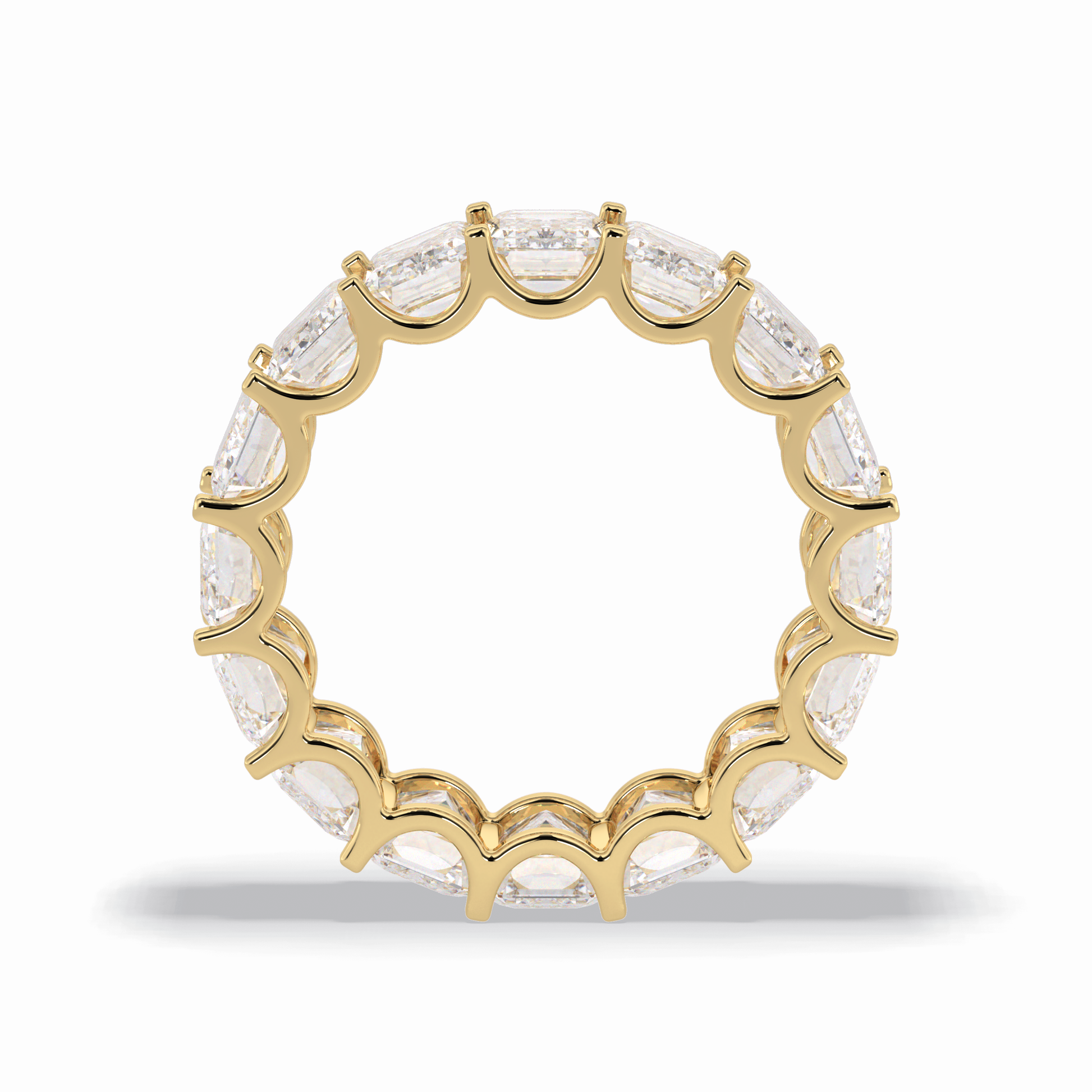 9.65 TCW Emerald Shape Full Eternity Wedding Band 14