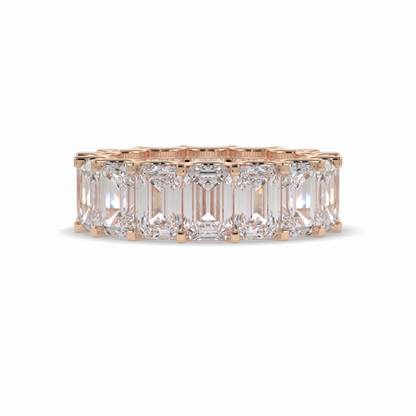 9.65 TCW Emerald Shape Full Eternity Wedding Band 15