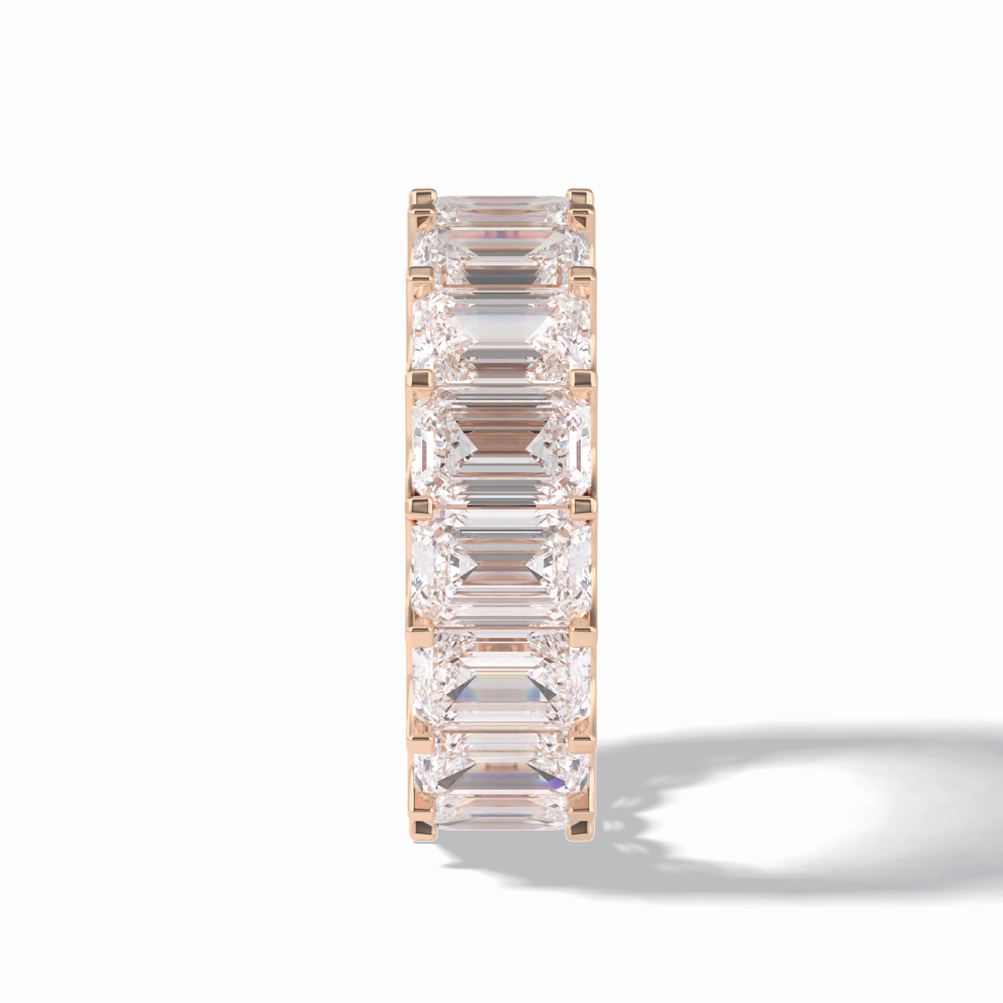 9.65 TCW Emerald Shape Full Eternity Wedding Band 18