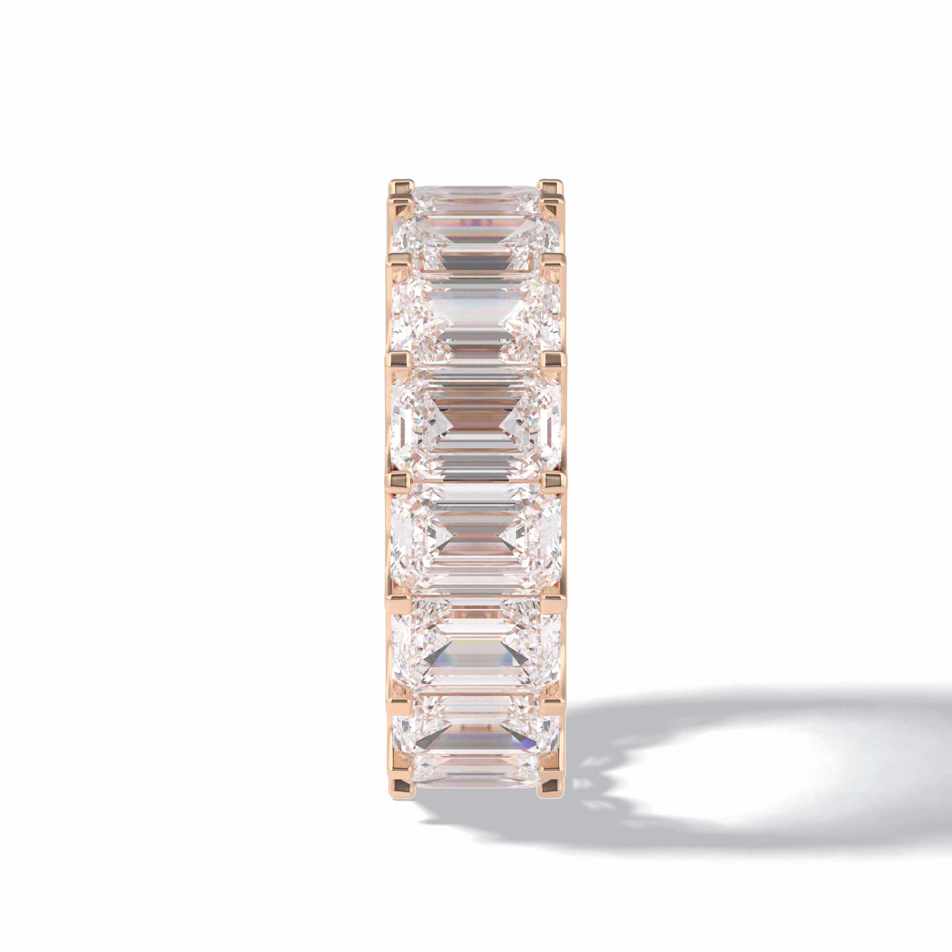 9.65 TCW Emerald Shape Full Eternity Wedding Band 18