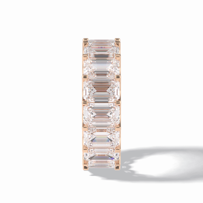 9.65 TCW Emerald Shape Full Eternity Wedding Band 18