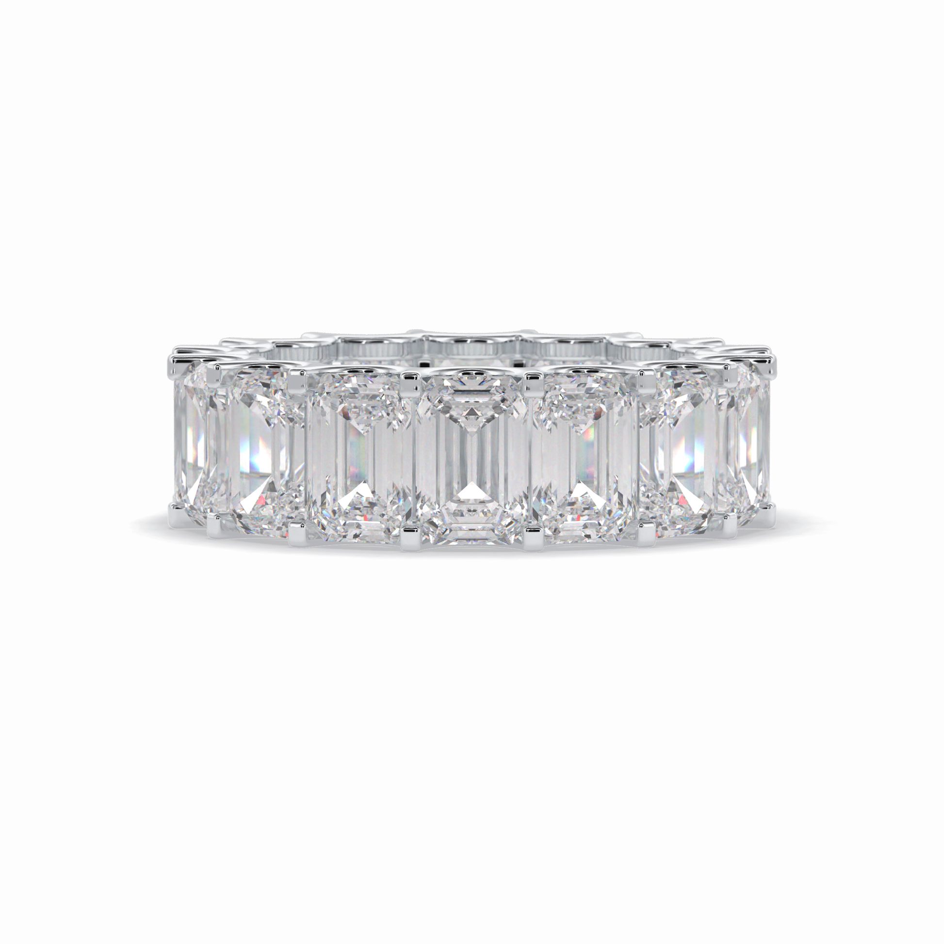 9.65 TCW Emerald Shape Full Eternity Wedding Band 1