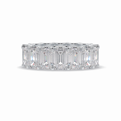 9.65 TCW Emerald Shape Full Eternity Wedding Band 1
