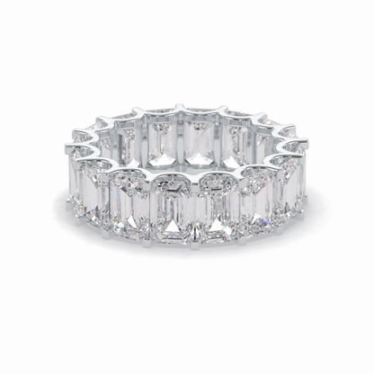 9.65 TCW Emerald Shape Full Eternity Wedding Band 2