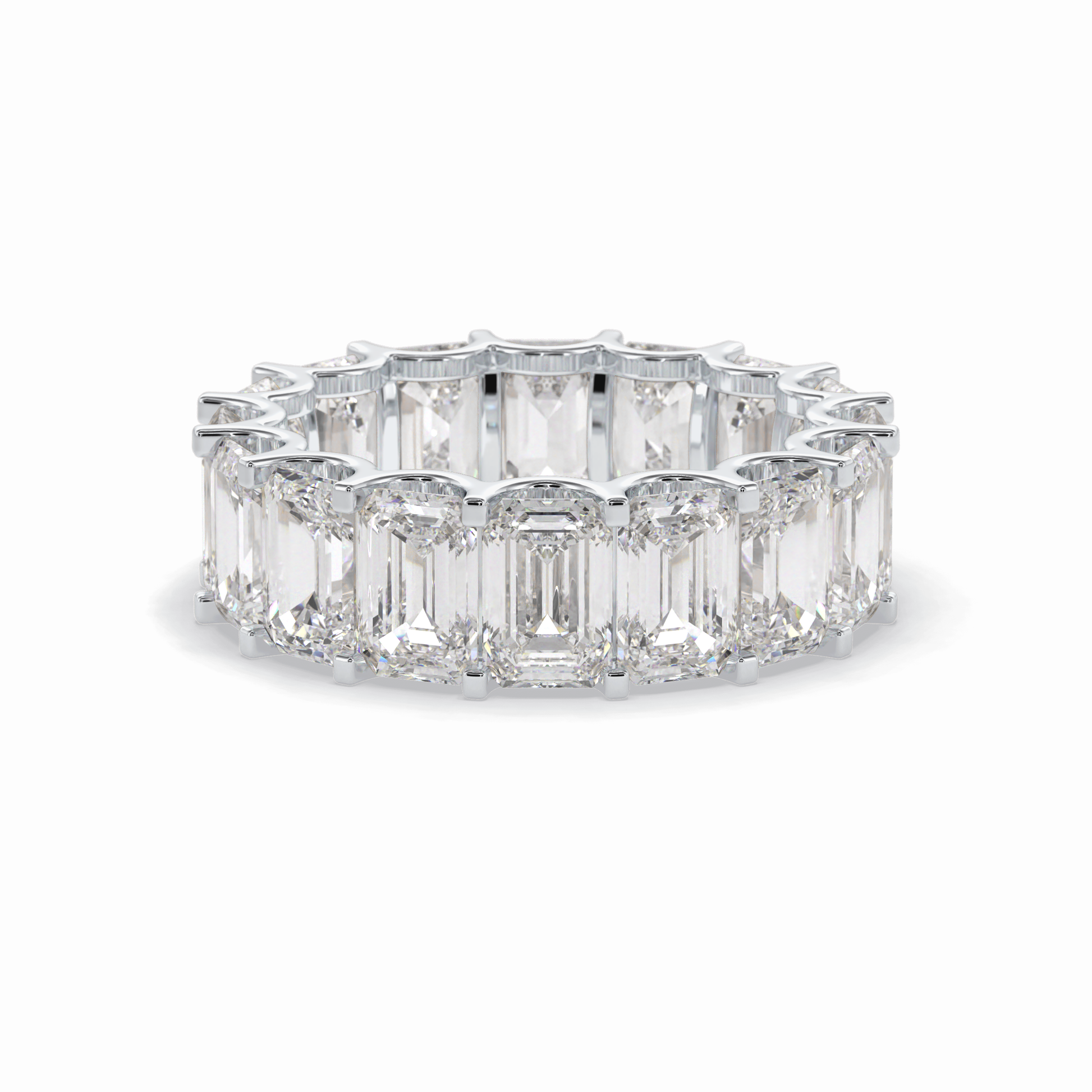 9.65 TCW Emerald Shape Full Eternity Wedding Band 3