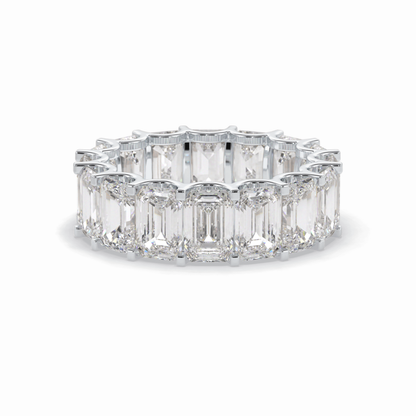 9.65 TCW Emerald Shape Full Eternity Wedding Band 3